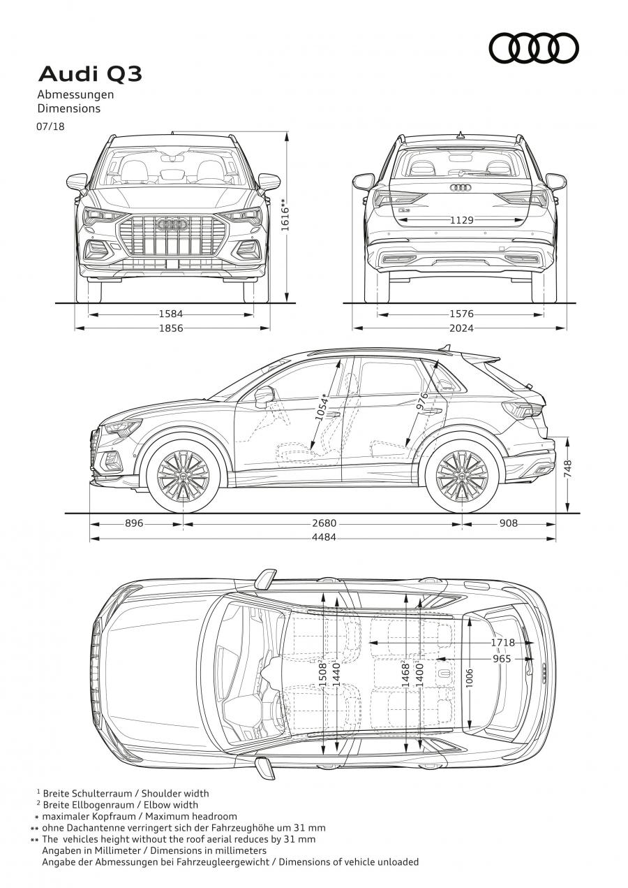 Схема Audi Q3 Advanced 2018 года  (WW) (фото 20 из 46)